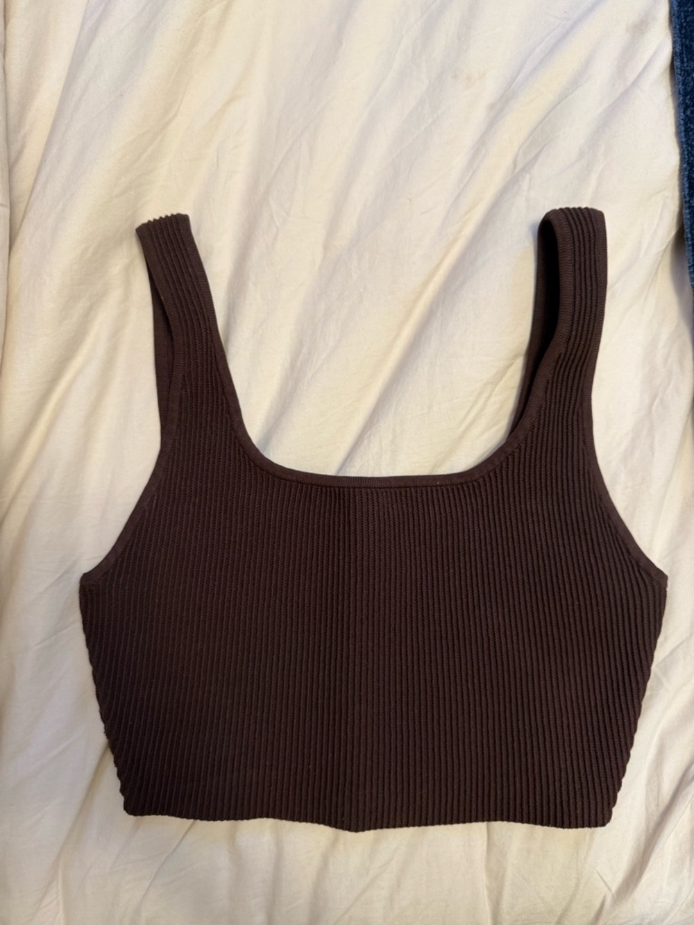 Aritzia Babaton Sculpt Knit Square Neck Crop Tank